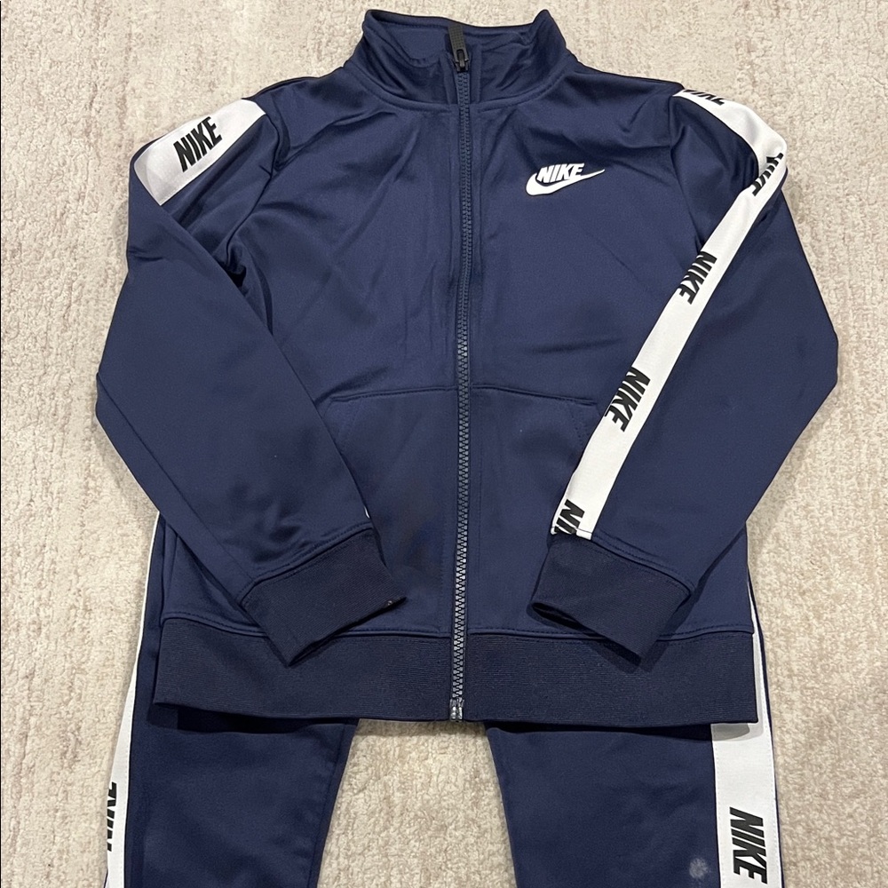 Nike Blue and White Tracksuit with Logo